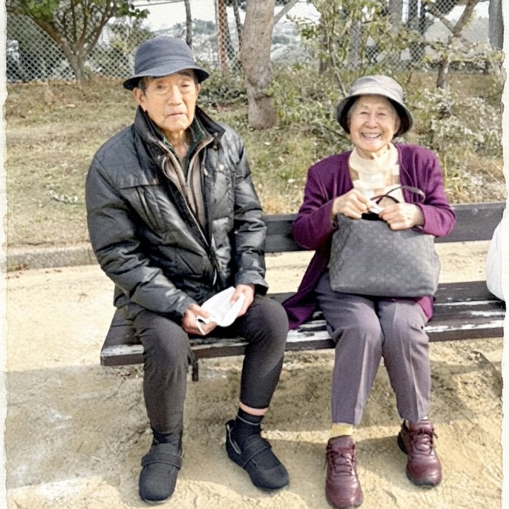 両親とディナー後、近くの公園で^o^
