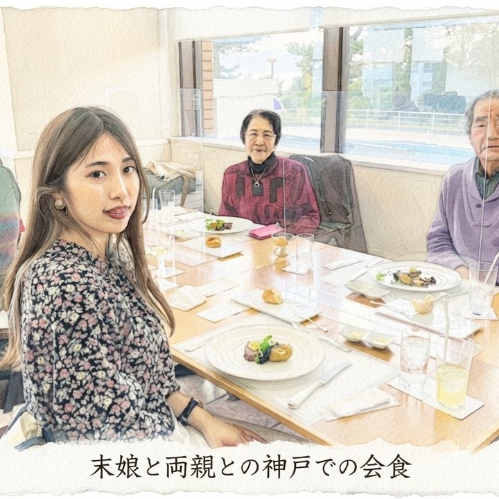 末娘と一緒に神戸の両親とランチ