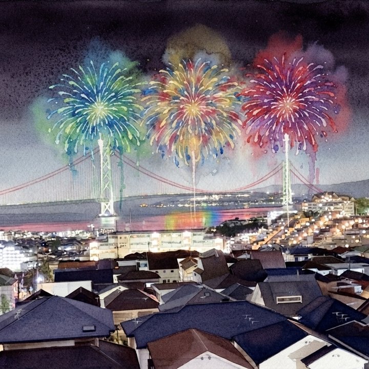 神戸の実家から花火が見えたら？^o^