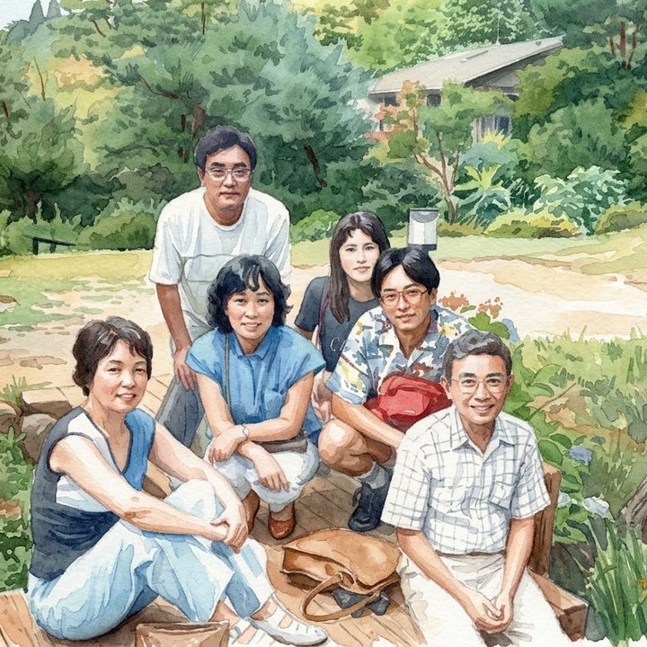 親戚の方々と六甲山荘で^o^