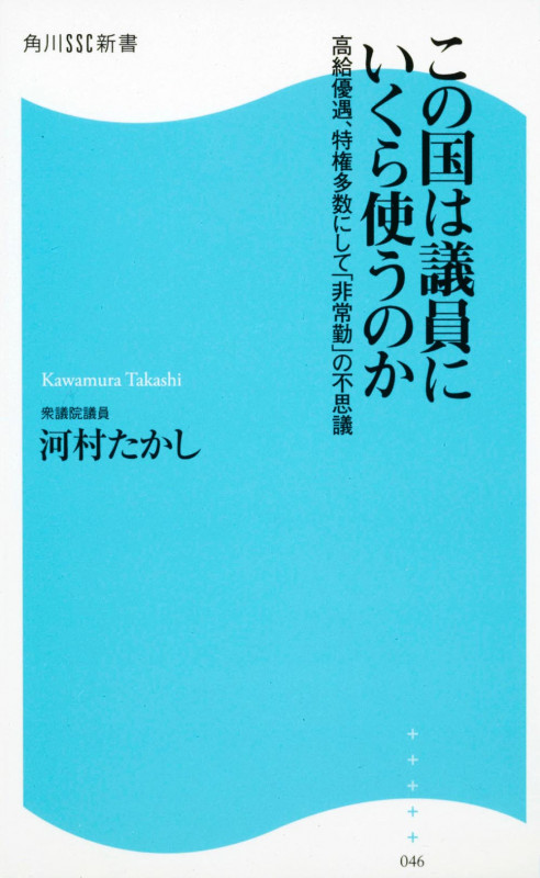 この国は議員にいくら使うのか 高級優遇、特権多数にして「非常勤」の不思議 角川SSC新書 (角川新書)の写真
