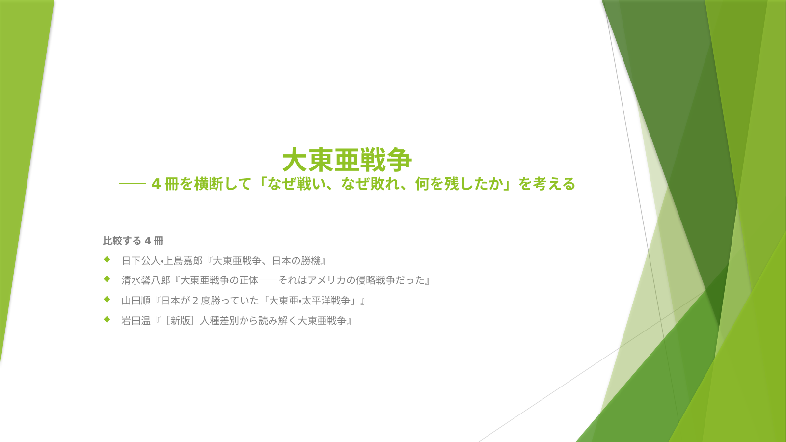 大東亜戦争を振り返る スライド1
