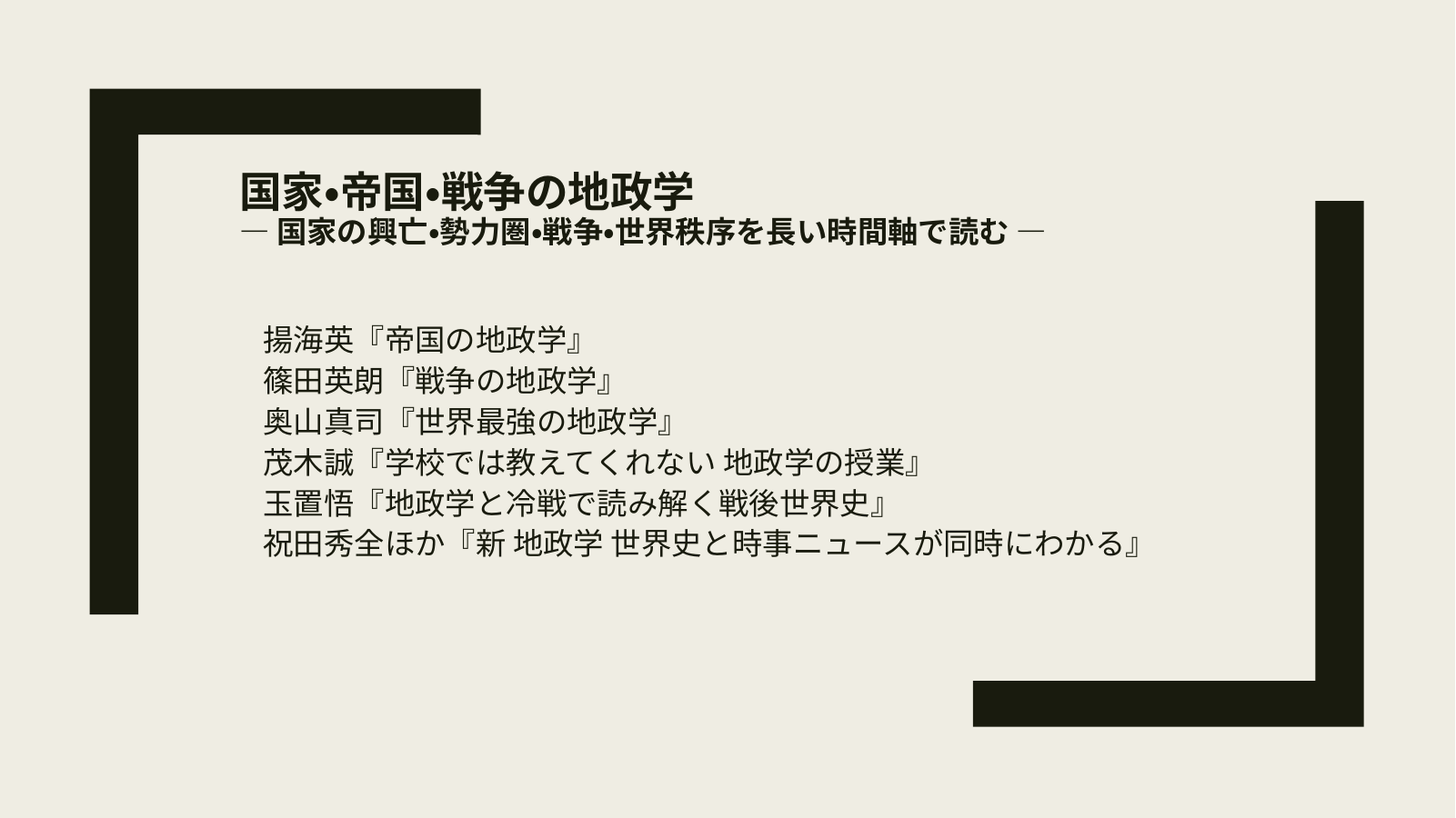地政学②〜国家・帝国・戦争の地政学 スライド1