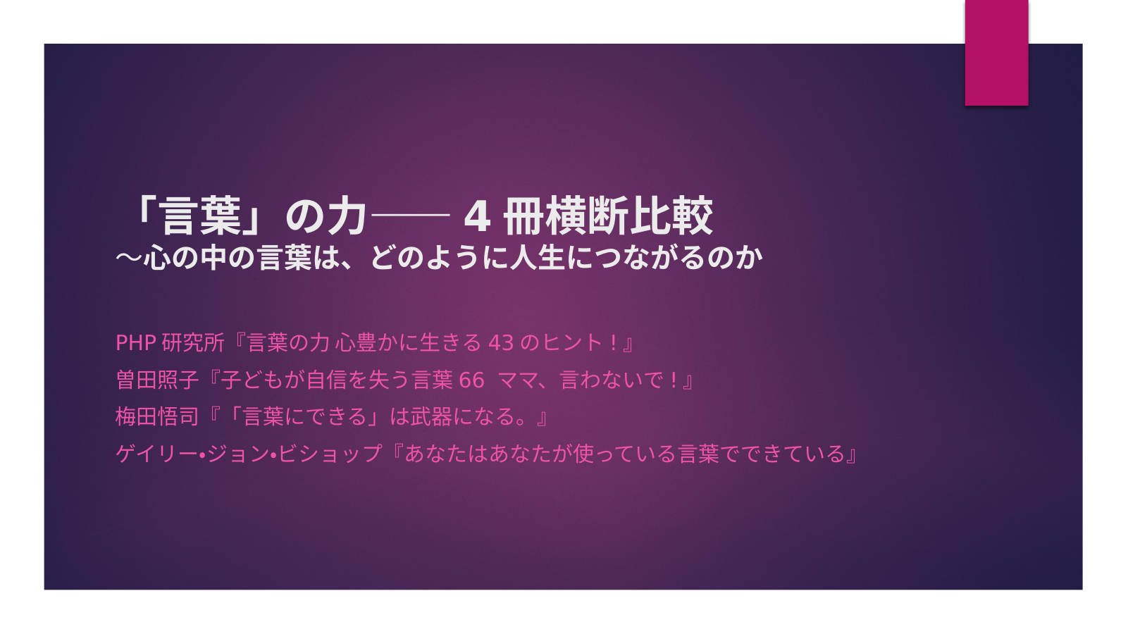 言葉の持つ力のスライド