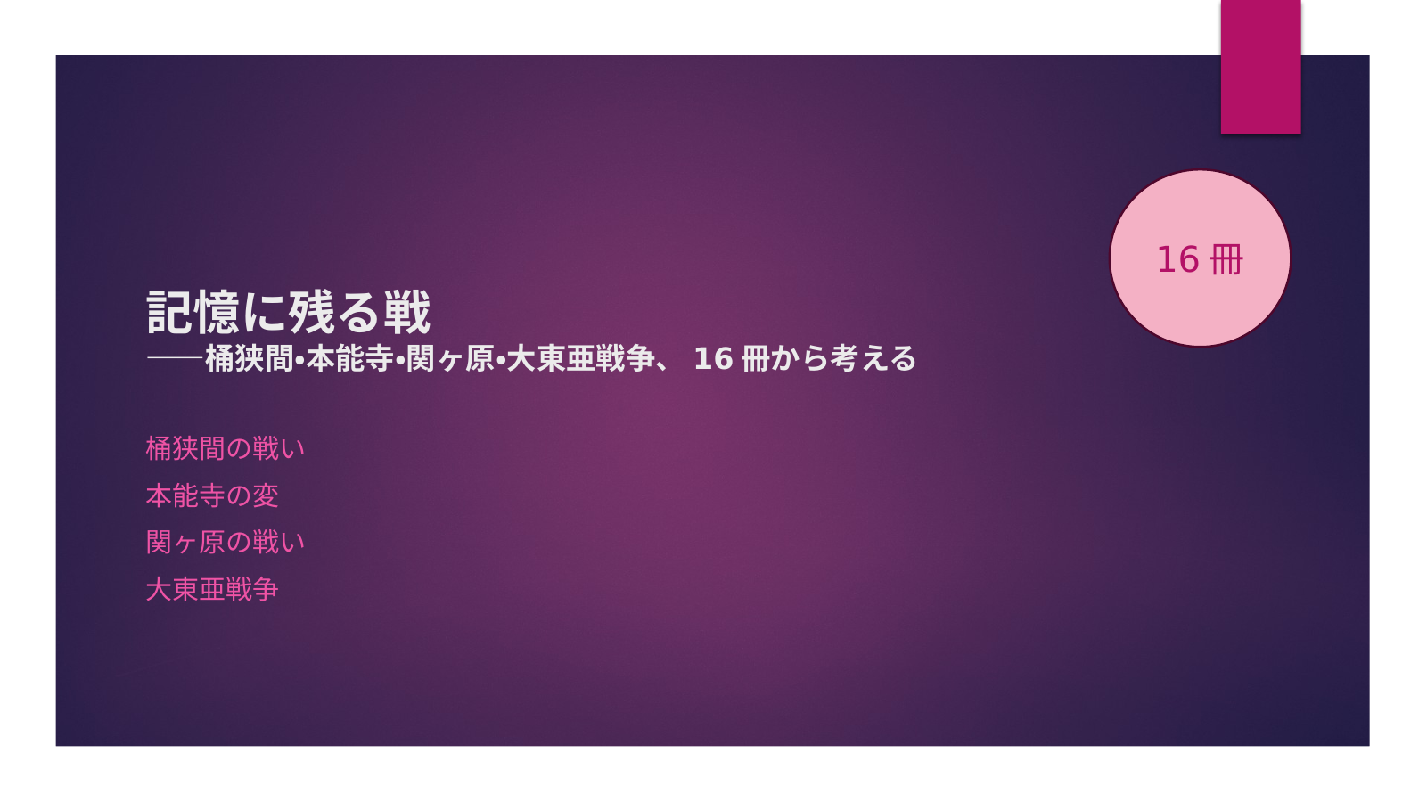 記憶に残る戦いの表紙スライド