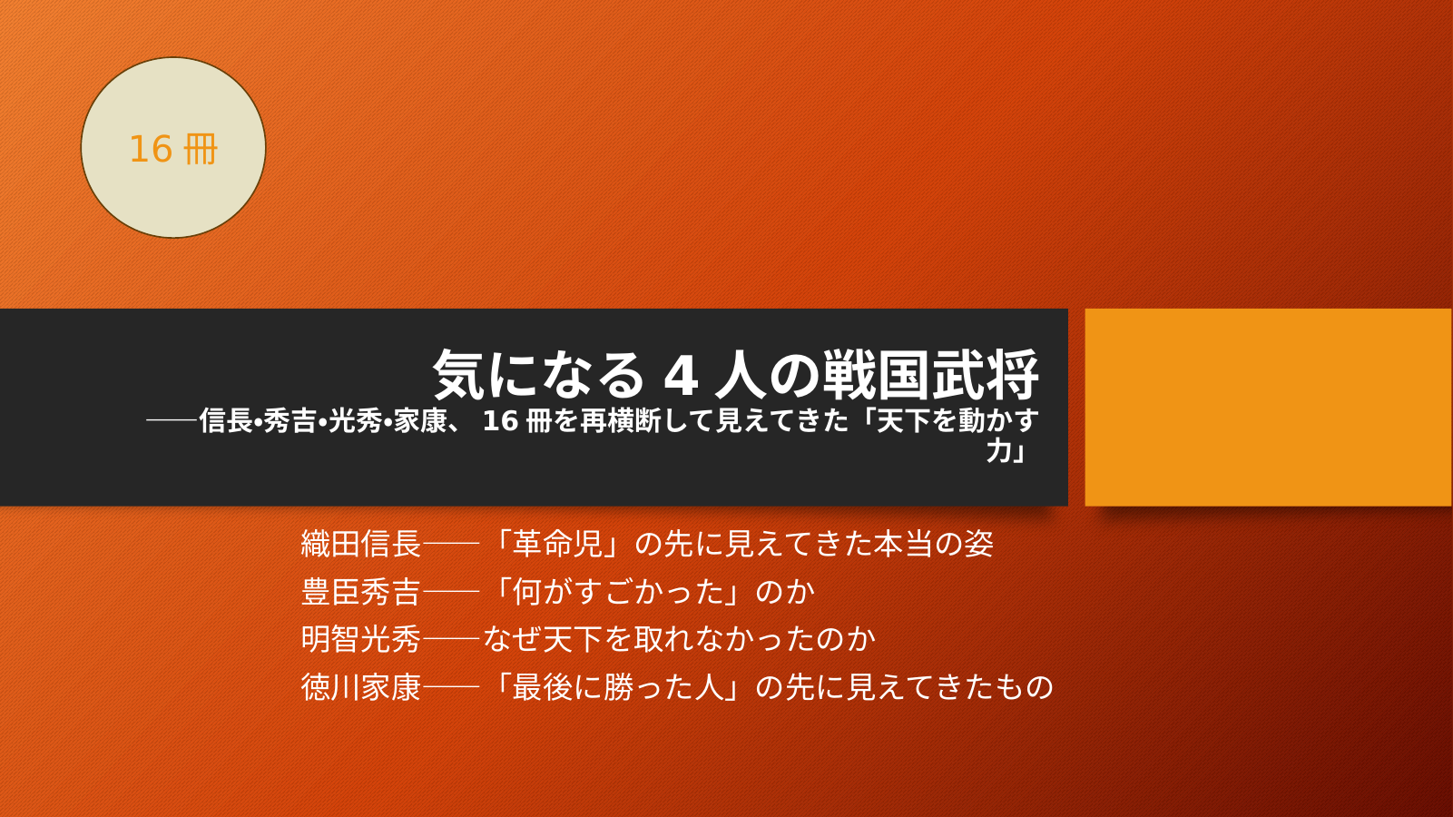 ４人の戦国武将の表紙スライド